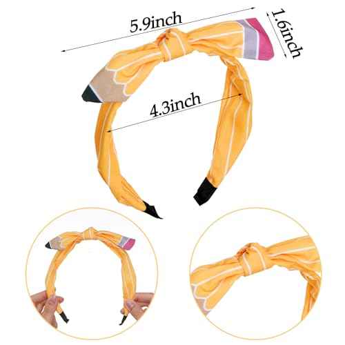 4Pcs Pencil Hair Bow Clips Headband Accessories Set Back to School Stuff for Girl Kindergarten First Day of School Outfits