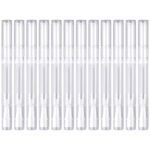 12 Pack 3 Ml Transparent Twist Pens Empty Nail Oil Pen Brush, Cuticle Oil Pen Cosmetic Lip Gloss Container Applicators
