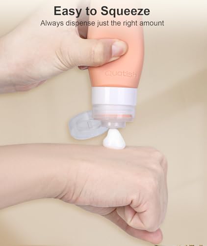 Quatish Pink Travel Bottles for Toiletries, Leakproof 3 oz Containers, Refillable & TSA Approved