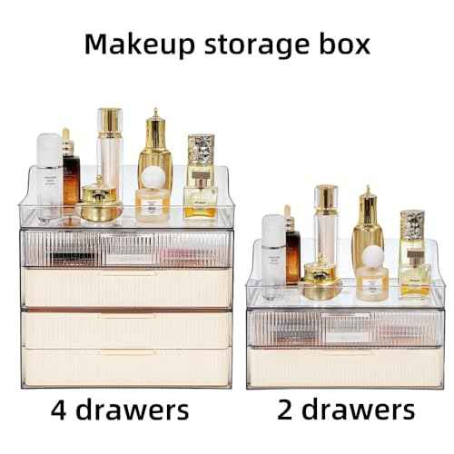 Makeup Organizer Countertop Large Cosmetic Display Cases Cosmetic Organizer Skin care Organizer, 2 Drawers
