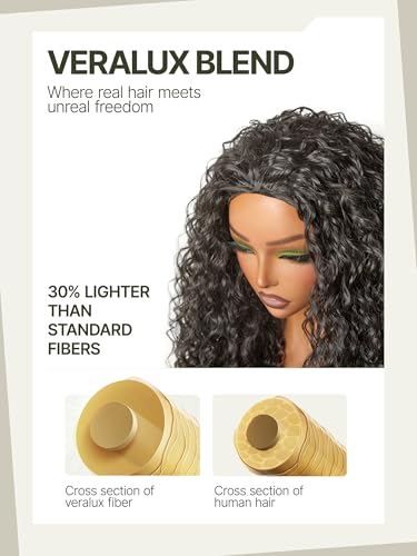 Frodio Curly Half Wig 26" Glueless Human Hair Blend