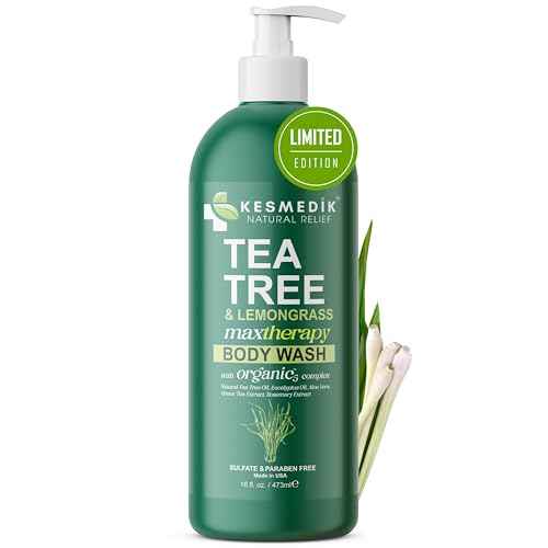 Tea Tree Lemongrass Body Wash MaxTherapy, Itchy Skin Relief, Antifungal Defense, Fights Body Odor, Soothes Jock Itch & Athlete's Foot, Intimate Wash, Men & Women, 16 fl oz, Limited Edition