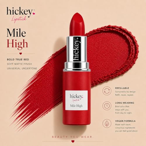 Hickey Perfect Red Lipstick Refill - Organic & Vegan