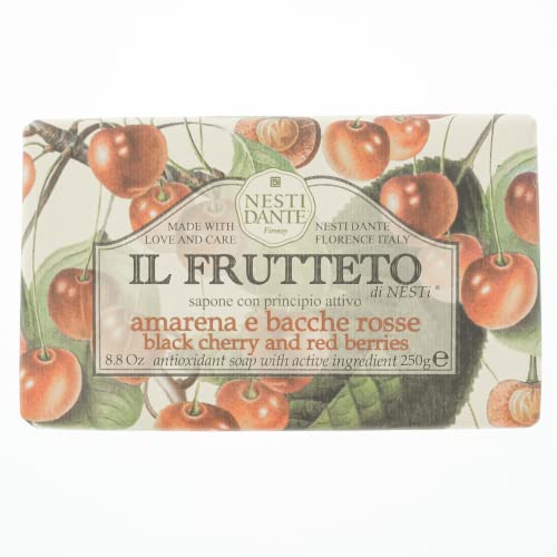 Nesti Dante Soap Bar, Italian Made Triple Milled Bar Soap in Black Cherry, 250 g (Pack of 1)