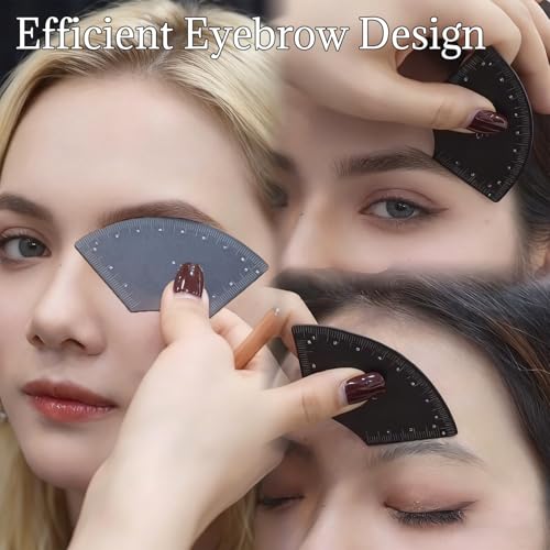 3pcs Eyebrow Stencils for Shaping - Fast Drawing Eyebrow Design Ruler, Reusable Double-Sided Brow Mapping Kit for Women Beginner, Microblading and Tattoo Supplies