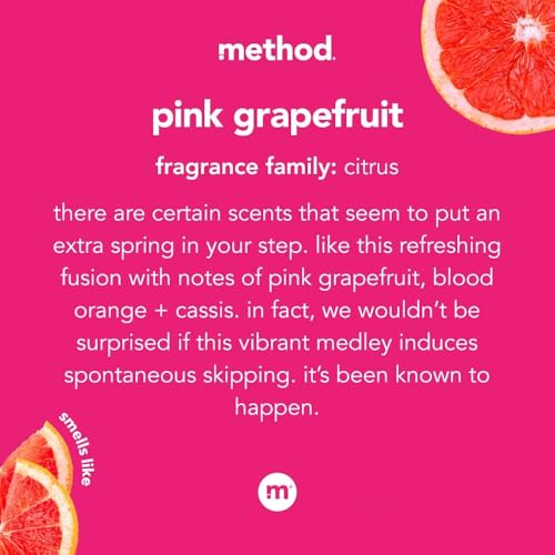 Method Foaming Hand Soap, Pink Grapefruit, 10 Fl Oz, Biodegradable Formula, (Pack of 3)