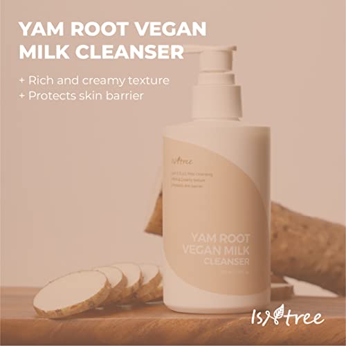 ISNTREE Yam Root Vegan Milk Cleanser 220ml, 7.43 fl.oz | Cleanser with rich and creamy texture and protects skin barrier | Hydrating and vegan cleanser | Korean skincare