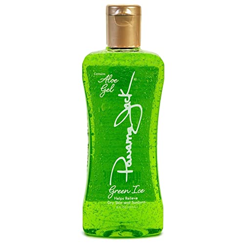 Panama Jack Green Ice Gel - Aloe Vera After Sun Formula Contains No Alcohol, Helps Preserve Tan, Relieves & Moisturizes Dry Skin & Sunburn, 8 FL OZ (Pack of 6)