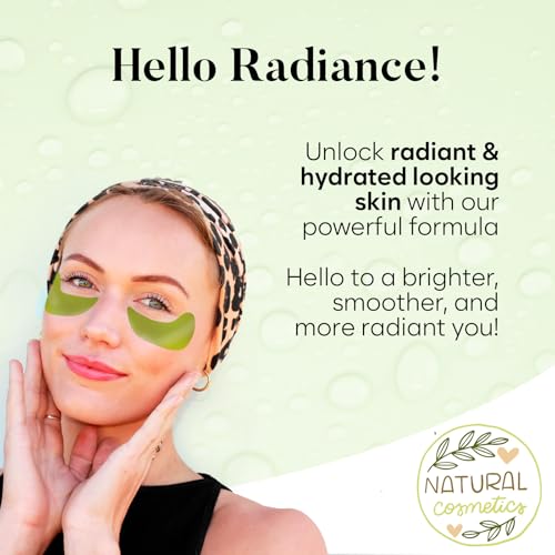 Green Tea Under Eye Patches (30 Pairs), Cooling Eye Mask for Puffy Eyes & Dark Circles, Soothing & Hydrating Gel Pads, Revitalizing Under Eye Care & Skincare Gifts for Women