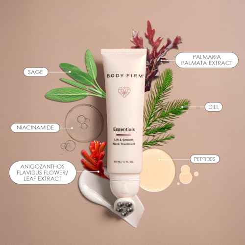 BODY FIRM Crepe Erase Lift & Smooth Neck Serum, Firming Neck Cream & Anti Aging Serum With TruFirm Technology, Peptides, Caffeine & Vitamin B3, Skin Care For Women, Roller Ball Applicator, 1.7 FL Oz