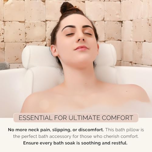 Bath Pillow and Tub Caddy Set with Suction Cups