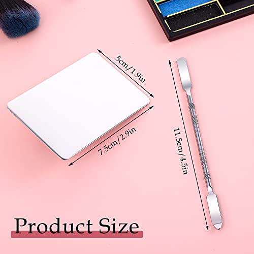 Lusofie Stainless Steel Makeup Mixing Palette with Spatula - Professional Foundation & Eyeshadow Tool