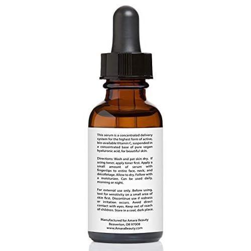 Vitamin C Serum for Face 20% with Hyaluronic Acid & Vitamin E, 1 fl. oz. (Pack of 2)