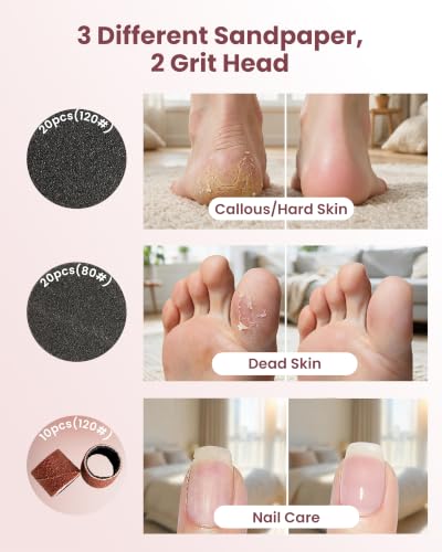 Electric Foot Callus Remover with Ice Compress & 50 Discs