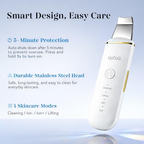 GUGUG Skin Scrubber Face Spatula | 4-Mode Blackhead Remover