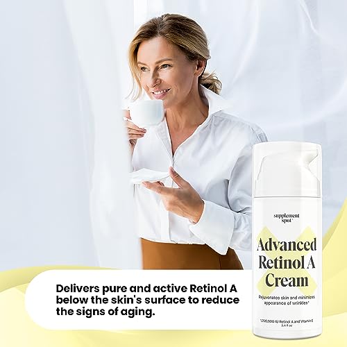 Advanced Retinol A Cream - Moisturizer w/Vitamin E, Coconut & Almond Oil- Retinol Daily Anti-Aging Cream for Face ? for Smoother Looking Skin (3.4 oz)