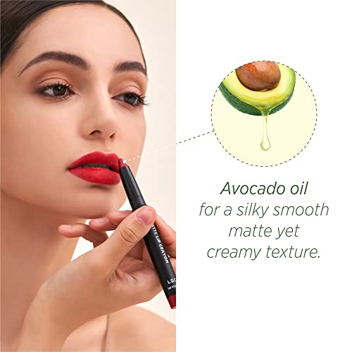 L.O.C.K. MATTE LIP CRAYON 05 COOL RED Long Lasting Velvet Soft Matte lipstick VEGAN & CRUELTY FREE