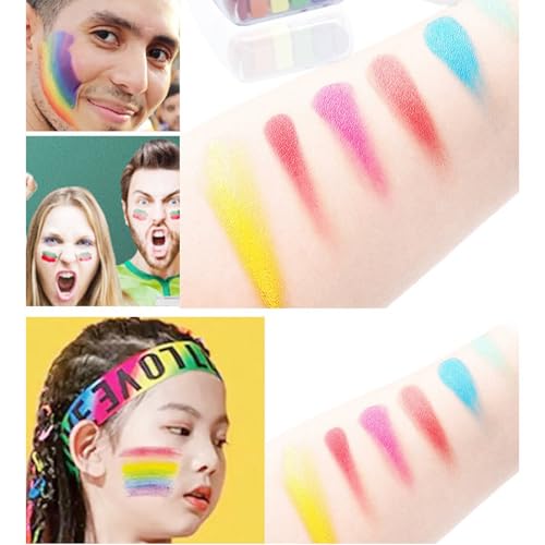 Rainbow Pride Face Paint Stick - 4 Pack for Sports & Parties