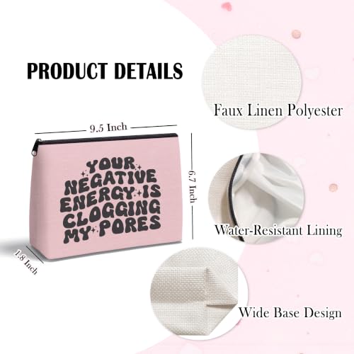 Esthetician Makeup Bag for Women - Skin Care Themed Zipper Cosmetic Organizer