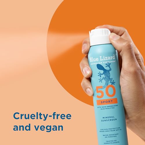 BLUE LIZARD Mineral Sunscreen Spray, SPF 50+ | Water-Resistant | Zinc Oxide Formula | 5 fl oz Pack of 2 | Vegan