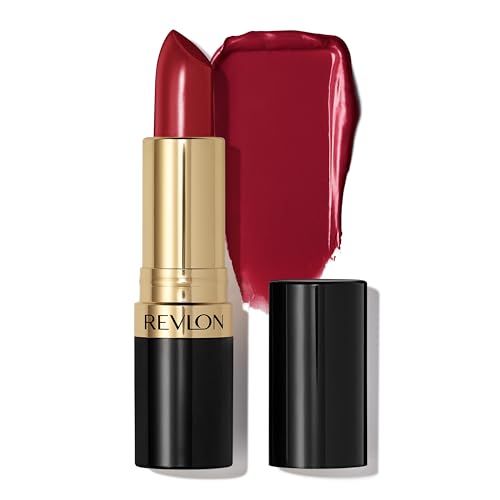 REVLON Lipstick, Super Lustrous Lipstick, Creamy Formula For Soft, Fuller-Looking Lips, Moisturized Feel in Reds & Corals, Uncut Ruby (810) 0.15 oz