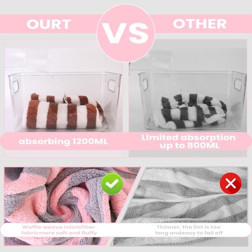 3-Pack Microfiber Hair Towel Wrap with Button | Quick-Drying