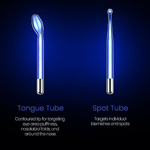 4-Piece Fusion Wand Acessory Set for Nuderma Wands - NuDerma NOT Included - Neon & Argon Fusion Glass applicators for Nuderma ? High Frequency Upgraded Fusion Wand Set Compatible with Nuderma Systems
