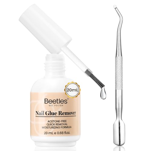 Beetles Nail Glue Remover with Cuticle Pusher - 20ml