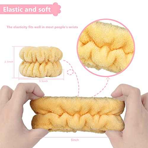 8pcs Wrist Bands for Washing Face, Absorbent Face Washing Wristbands, Microfiber Women's Spa Wrist Towels, Stretchy Wash Band for Man Children, Prevent Water from Spilling Down Your Arms