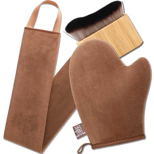 Tanning Mitt Self Tanner Mitt Kit 3 Pack Self Tanning Mitts Self Tanner Brush Tanning Glove for Self Tan Mitt Tanning Brush for Self Tan Mit Back Tanning Applicator