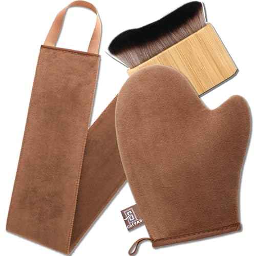 Self Tanning Mitt Self Tanner Mitt Applicator Kit 3 Pack Tanning Mitts Self Tanner Brush Back Tanning Applicator Tanning Glove for Self Tan Mitt Kabuki Body Brush Self Tanner Back Applicator