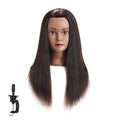 20-22" Human Hair Mannequin Head with Clamp - Black