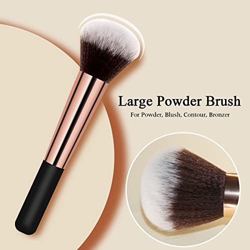 Powder Foundation Brush Set with Kabuki Head for Flawless Finish