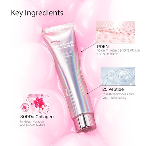 APOTHE RejuveGlow PDRN Collagen Wrapping Mask | Peptide + Ectoin Firming Sheet Mask for Deep Hydration, Wrinkle Care & Pore Tightening | Cooling Soothing Lifting Facial Treatment