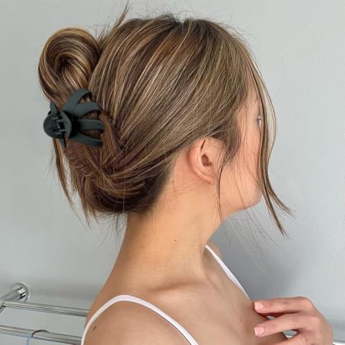 2.8" Medium Octopus Hair Clip for Thin Hair - Black Matte