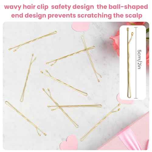 Blonde Bobby Pins, Pain-Free Hair Clips, Best Size 2in for Women and Girls (Golden -01)