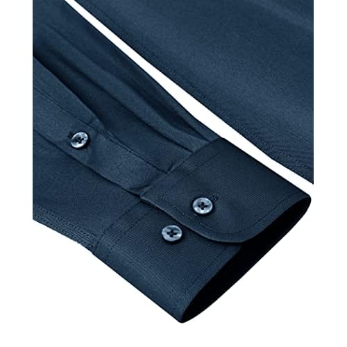 Alimens & Gentle Slim Fit Dress Shirts for Men Long Sleeve Stretch Stain Proof Wrinkle Free Button Down Shirts Formal Shirts