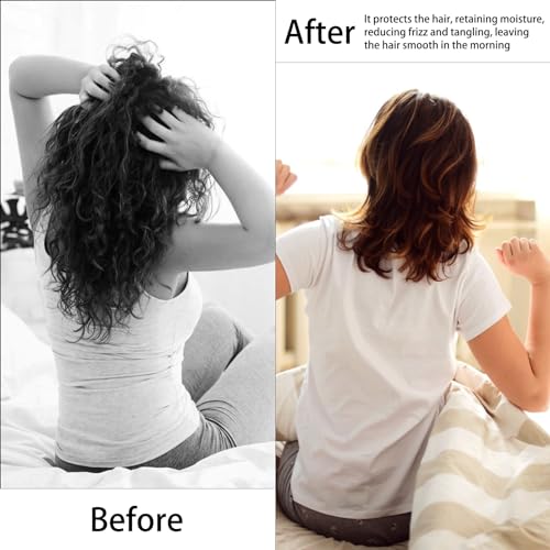 Satin Bonnet Sleep Cap for Curly Hair - 2 Pack Black