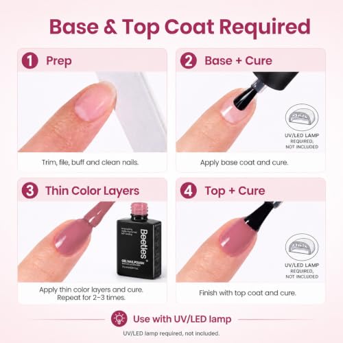 Beetles Nude Pink Gel Polish Set - 6 Cozy Fall Colors