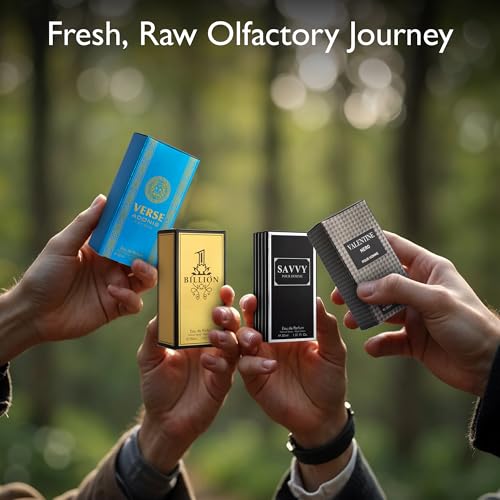 NovoGlow Signature Scent 4-Piece Mini Fragrance Set for Men - Spicy Aromatic Citrus & Woody Notes, 4x30ml