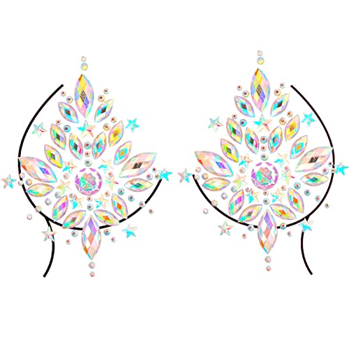 Rhinestone Temporary Tattoo Stickers - 3Pc Festival Face Gems