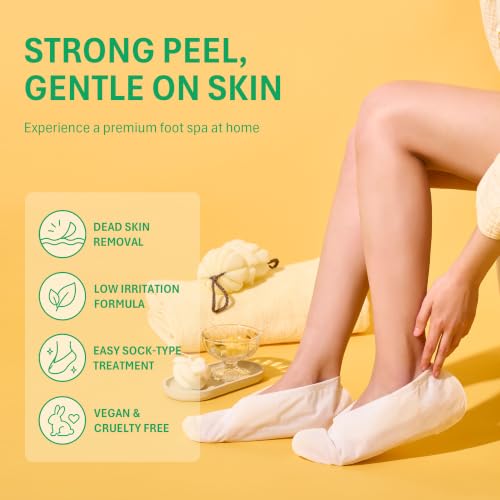Purederm Foot Peel Mask for Dry, Cracked Heels – Exfoliating Treatment (3 Pairs)