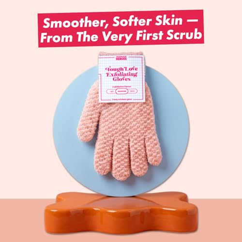 Handmade Heroes Exfoliating Gloves – 2pc Reusable Body Scrub Mitt