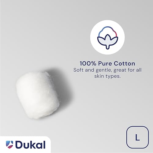 Dukal Large Cotton Balls - Non-Sterile 100% Pure Cotton (Pack of 2000)
