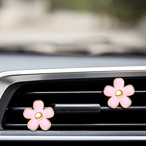 Frienda 6 Pcs Daisy Flower Air Vent Clip Air Freshener Outlet Clip Car Air Conditioning Clip Charm Car Inter Decor(Black, 2.5 cm, 3 cm, 3.3 cm)