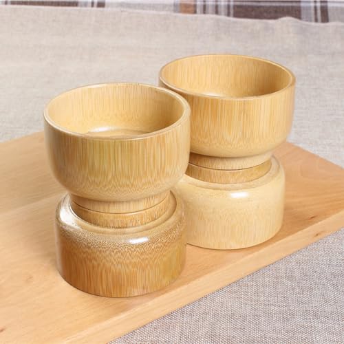 SUPVOX Men S Bamboo Shaving Soap Bowl Large Deep Shaving Mug with Smooth Polished Surface Eco-Friendly Shave Cup for Wet
