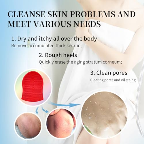 Exfoliating Shower Gloves 5 Pack - Dual Texture Bath Scrubber