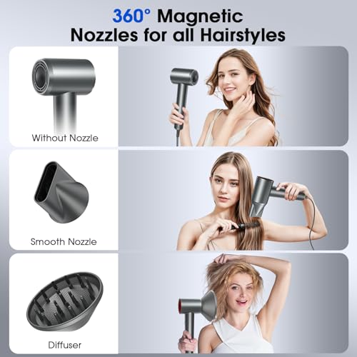 Professional Ionic Hair Dryer with Diffuser - Fast Drying & Hair Care