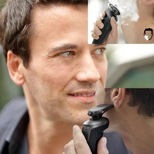 Philips AquaTouch Wet & Dry Electric Shaver for Men, Rotary Razor with Flex Head & Trimmer