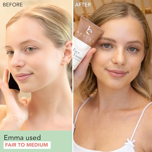 Face Tanner Made with Natural & Organic Ingredients and Kabuki Face Brush for Self Tanner Application
